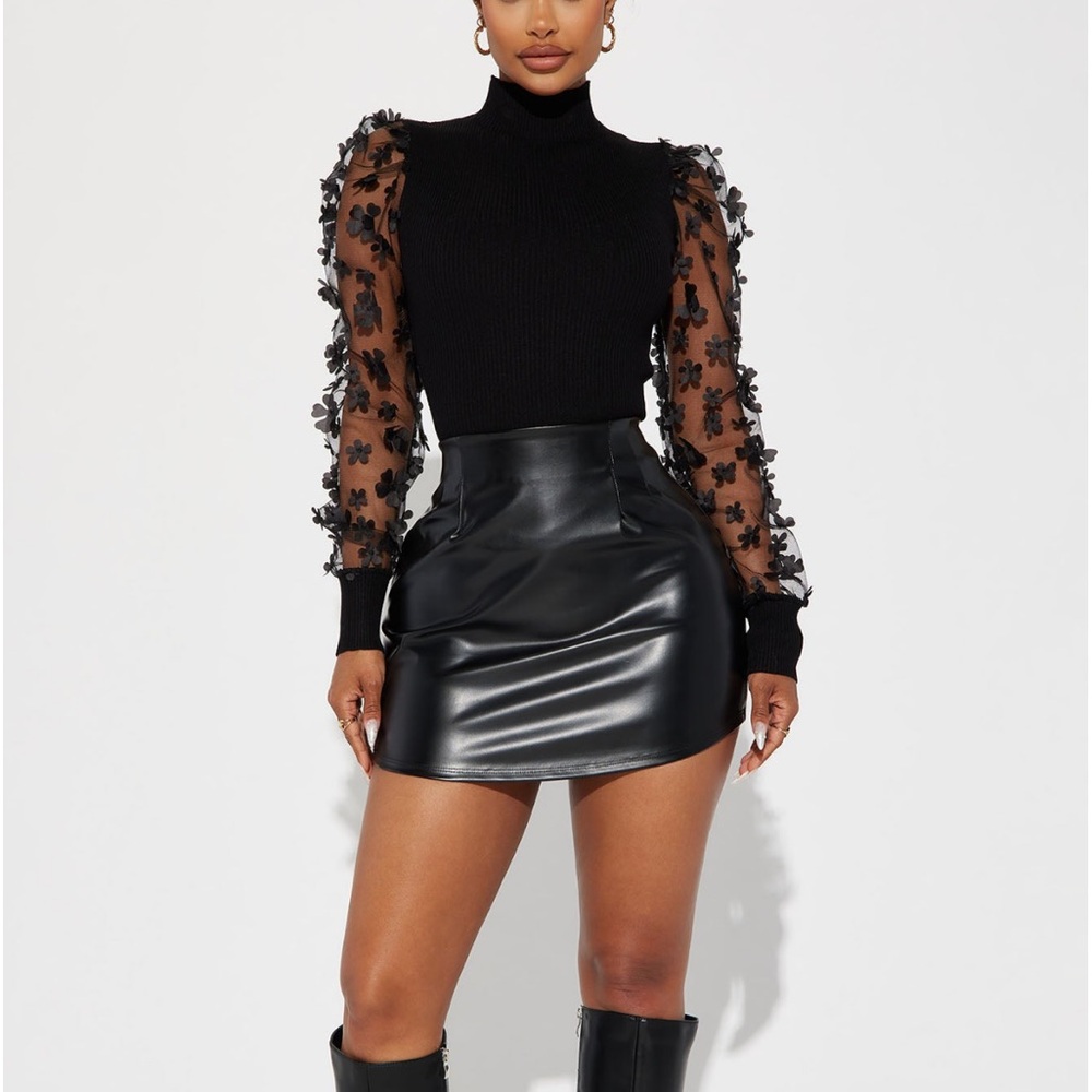 Fashion Nova Black Mock Neck Sweater